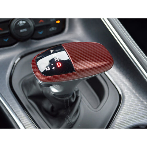Gear Shift Knob Cover Trim Compatible with Dodge Challenger Charger 2015-up, Durango 2018-up Interior Accessories Decoration