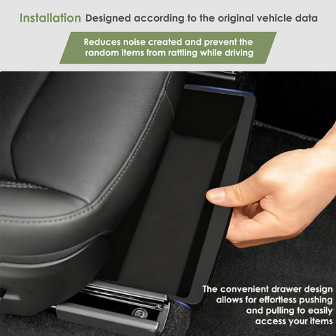 Front Seat Underseat Storage Box Organizer Accessories For Tesla Model Y Juniper