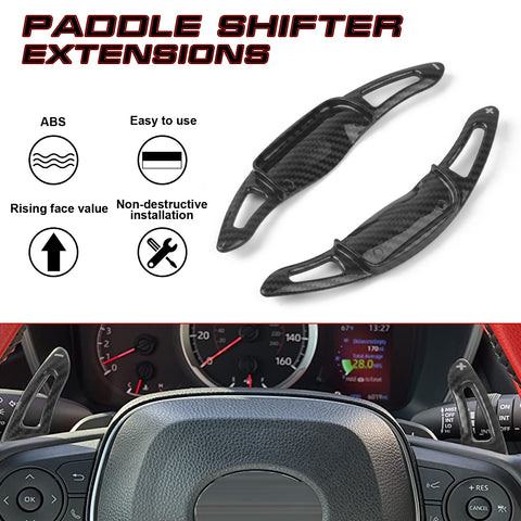 Carbon Fiber ABS Steering Wheel Paddle Shifter Extension For Toyota Camry 2018+