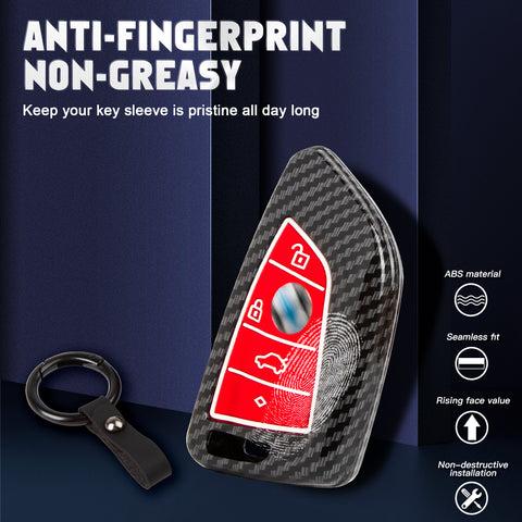 Fit BMW 2 3 5 6 7 Series Smart Key Fob Skin Case Fob w/Silicone Button Cover