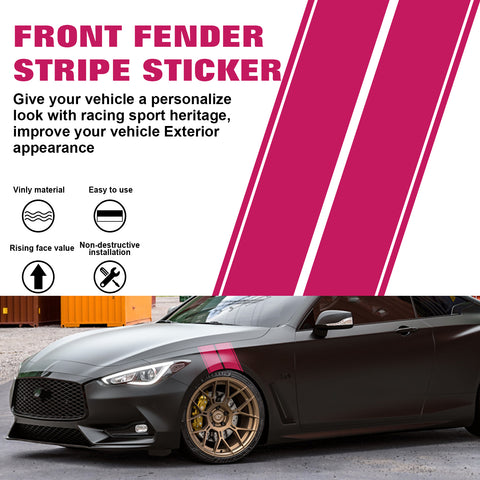 x xotic tech Fender Stripes Hash Marks KK Vinyl Decal Universal for Car Truck Sticker Racing Stripe 11"x23"