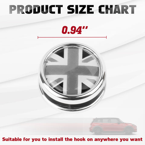 x xotic tech Hanger Stick on Car Dashboard Hook Holder Sticky Wall for Mask Key Fob USB Earphone Cable Sunglasses Compatible with Mini Cooper Accessories Universal (2 Pack, Union Jack Flag)