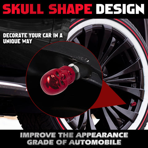Skull Style Tire Stem Valve Caps Wheel Valve Covers Car Dustproof Tires Cap 8pcs