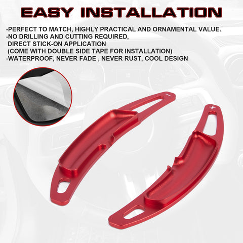 Red Aluminum Paddle Shifter Extension For Porsche Panamera Macan Cayenne 718 918