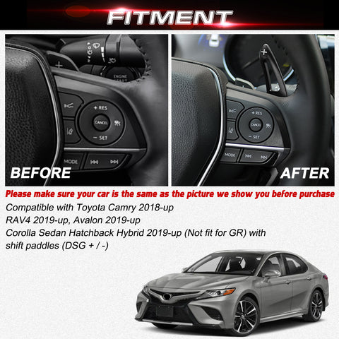 Black Aluminum Paddle Shifter Extension For Toyota Camry 2018-up RAV4 2019-up