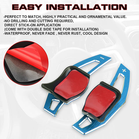 For VW Jetta Beetle CC Blue Add-on Shift Paddle Extension Cover Trim Accessories
