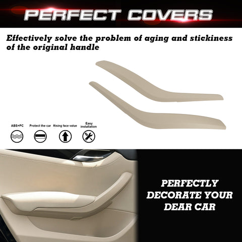 Xotic Tech Door Handle Cover Replacement Front Left + Right Side Inner Door Grab Handle Cover Armrest Bracket Compatible with BMW X1 E84 2008-2015