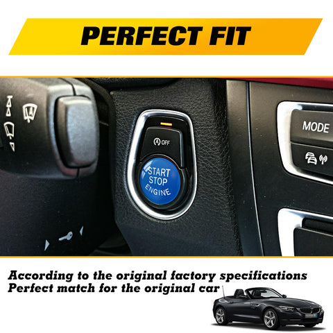 Red Car Engine Start Stop Switch Push Button Cover for BMW F30 F10 F15 F25 F48 X1 X3 X4 X5 X6 (F Class with OFF Button)