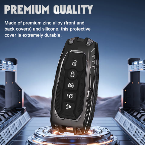 x xotic tech Heavy Key Fob Cover, Zinc Alloy Key Protective Case Keychain Compatible with Ford Explorer Fusion Escape Edge Expedition F150 F250 F350 F450 F550 Maverick Mustang Accessories 3/4/5 Buttons