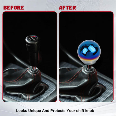 Universal Burnt Blue Alloy Round Ball Shape Car Gear Shift Knob Shifter Lever