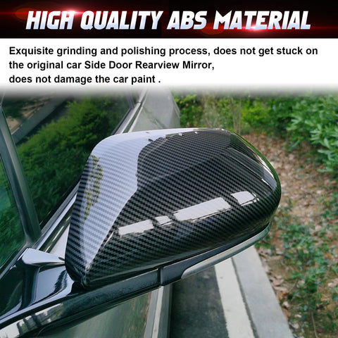 Carbon Fiber Look Door Side Rear View Mirror Cover Trim For Toyota Camry 2018-26