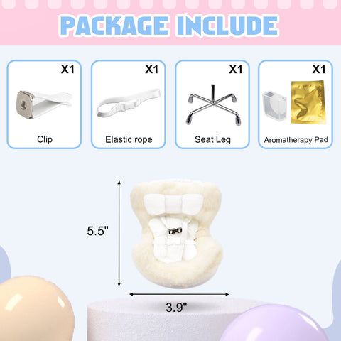 Cute Doll Mini Safety Seat Air Vent Clip Car Interior Decoration Accessories