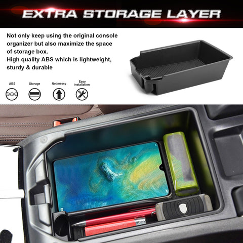 Xotic Tech Center Console Organizer Tray Compatible with BMW X3 G01 2018-2024, X4 G02 2019-2024 Center Armrest Storage Box Insert Secondary Tray Accessories