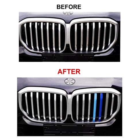 Set Tri-Colored Front Kidney Grille Strips Clip Cover For BMW X5 G05 2024 2025