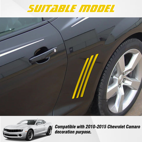 Xotic Tech 6pcs Car Body L&R Side Vent Insert Stripe Decal Vinyl Inlay Side Vent Gill Sticker Compatible with Chevrolet Camaro 2010-2015