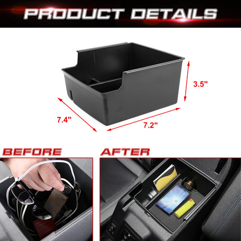 Center Console Organizer, Compatible with Ford Bronco 2021 2022 2023 2024 2/4-Door, Armrest Secondary Storage Box Insert Lower Tray Accessories (Not for Bronco Sport)