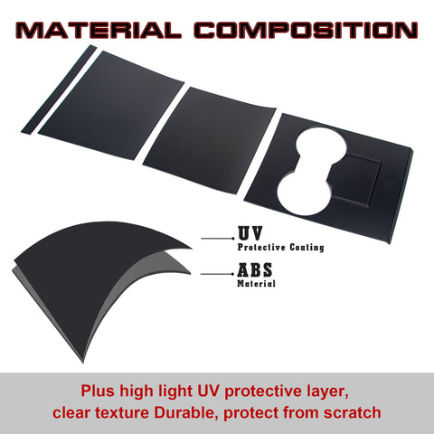 4pcs/Set Center Console Wrap Decor Sticker Accessories for Tesla Model 3/Y 17-20