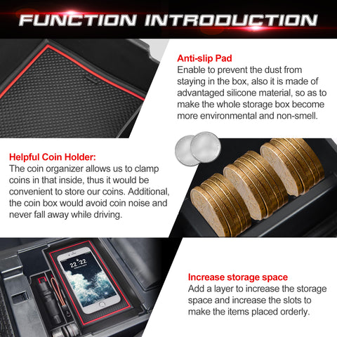 Center Console Armrest Organizer Storage Insert Tray For Ford Explorer 2020-2025