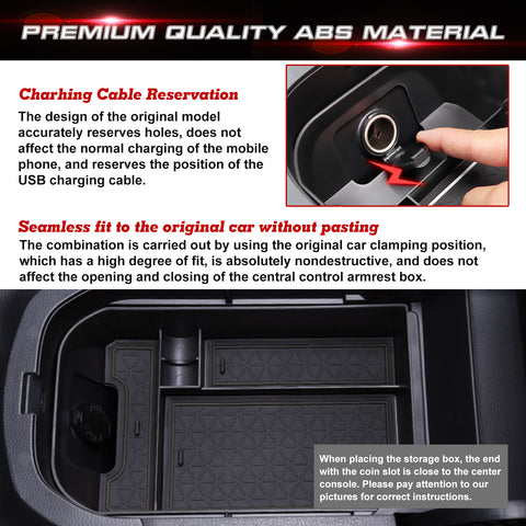 Center Console Dashboard Armrest Box Storage Organizer For Toyota RAV4 2019-2025