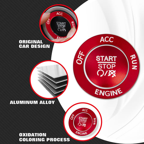 Keyless Engine Push Start Button & Surrounding Ring For Dodge Charger Challenger