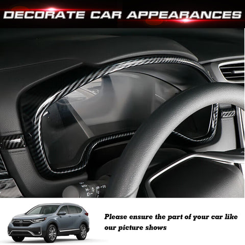 Carbon Fiber Black Dashboard Instrument Panel Cover For Honda CR-V 2017-2022