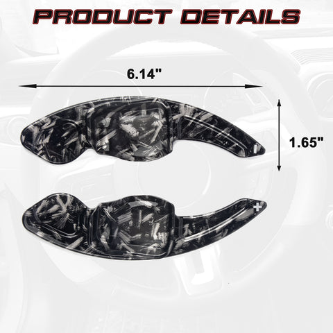 Black Forged Pattern Steering Wheel Paddle Shifter Extension For VW Golf Beetle