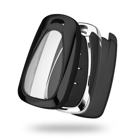 TPU Key Fob Shell Full Cover Case w/ Keychain, Compatible with Chevrolet Camaro Malibu Impala Cruze Volt Bolt Equinox Tahoe Traverse 3/4/5 Buttons Key