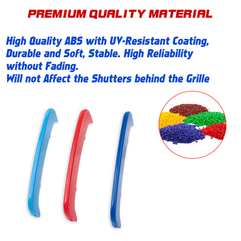 Tri-Colored Front Kidney Grille Strips Clip Cover For BMW 3 Series E36 1996-1999