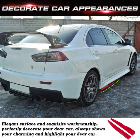 Xotic Tech Universal Car Side Skirt Rocker Panel Extension Left/Right Lower Side Skirts Splitters Diffuser Winglet Wings Body Kit Fits Universal Vehicles 29" (Red) 2PCs