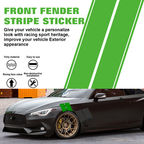 x xotic tech Fender Stripes Hash Marks KK Vinyl Decal Universal for Car Truck Sticker Racing Stripe 11"x23"
