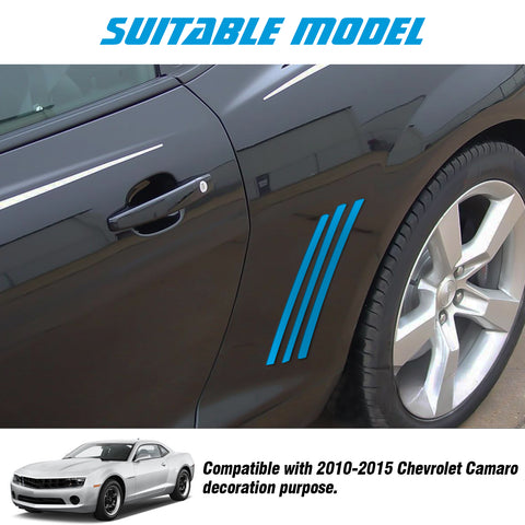 Xotic Tech 6pcs Car Body L&R Side Vent Insert Stripe Decal Vinyl Inlay Side Vent Gill Sticker Compatible with Chevrolet Camaro 2010-2015