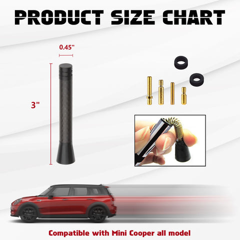 Set Union Jack Antenna w/Chrome Tire Valve Stem Caps Dust Cover For Mini Cooper