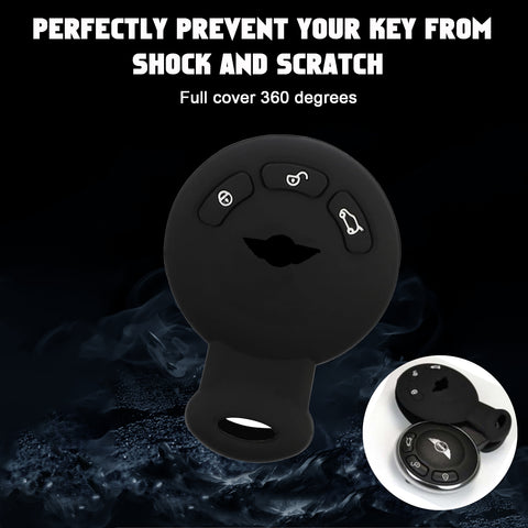 x xotic tech Silicone Key Fob Cover Protector Compatible with Mini Cooper Hatch Convertible Clubman Countryman Paceman R55 R56 R57 R58 R59 R60 R61, Red Black Union Jack Smart Key Case Shell