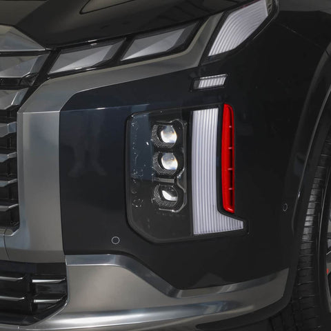 Glossy Red Front Fog Light Air Inlet Cover Trim For Hyundai Palisade 2023-2025