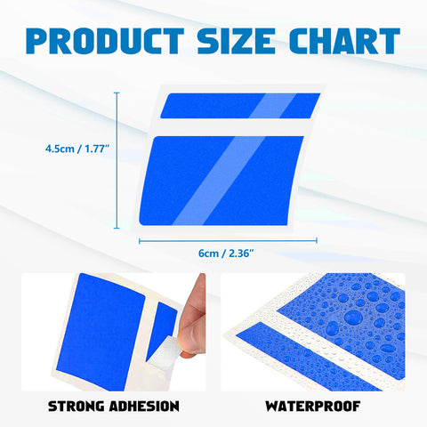 6Pcs Blue Car Reflective Sporty Racing Style Tire Rim Stickers For 18-21 Inch Wheels