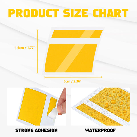 6Pcs Yellow Car Reflective Sporty Racing Style Tire Rim Stickers For 18-21 Inch Wheels