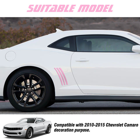 Xotic Tech 6pcs Car Body L&R Side Vent Insert Stripe Decal Vinyl Inlay Side Vent Gill Sticker Compatible with Chevrolet Camaro 2010-2015