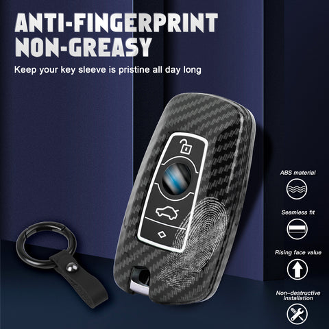 Silicone Button Cover Key Fob Holder Shell w/Key Ring For BMW 1 3 4 5 6 7 Series