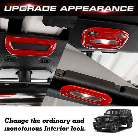 x xotic tech Dome Light Cover Trim Set Decoration Compatible with Jeep Wrangler JL JLU 2018-2023 & Gladiator JT 2020-2023 Interior Accessories(3Pcs)