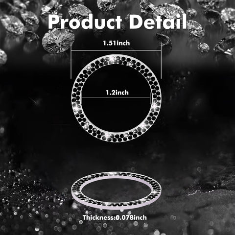 1/2 Packs Bling Diamond Car Engine Start Stop Button Surround Decor Ring Cover