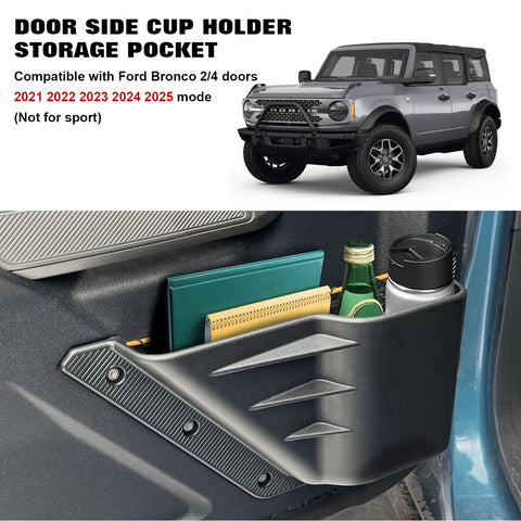 Front Door Side Storage Pocket Organizer Box for Ford Bronco 2/4 Door 2021-2025