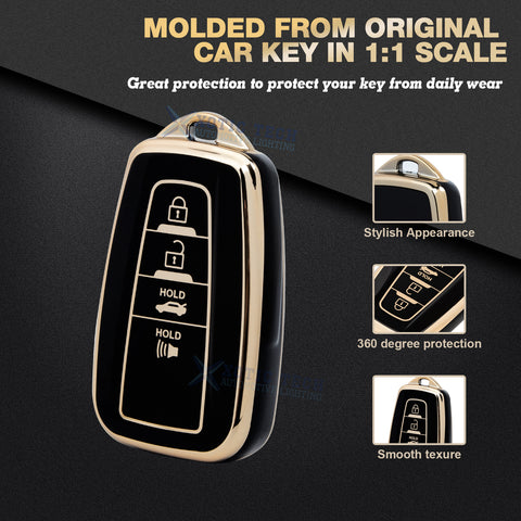 Green TPU Full Seal Remote Control Key Fob Cover For Toyota Camry C-HR 2018-UP