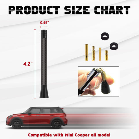 Set Union Jack Antenna w/Chrome Tire Valve Stem Caps Dust Cover For Mini Cooper