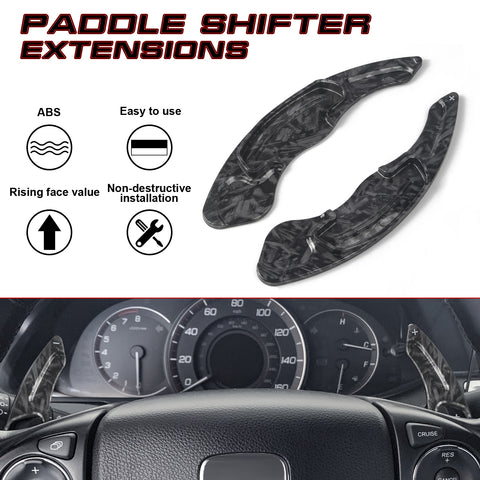 Black Forged Look Steering Wheel Paddle Shifter Extension For Honda Accord Civic