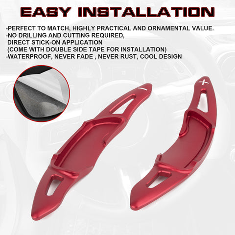 Red Aluminum Paddle Shifter Extension For Subaru Forester Outback Legacy 2012-up
