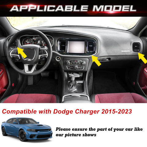 Dash Navigation Screen Air Vent Outlet Molding Cover For Dodge Charger 2015-23