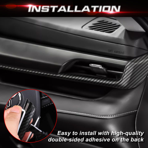 x xotic tech 2Pcs Center Console Dash Board Panel Dial Dashboard Cover Trims Compatible with Toyota Highlander 2020-up Interior Decoration Car Accessories