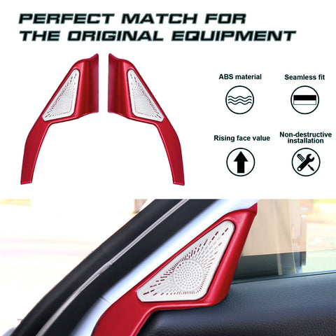 Red Interior Sporty Door Stereo Speaker Cover Trim For Honda Civic 11th Gen 2022+