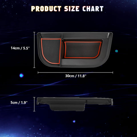 Xotic Tech Center Console Dash Tray Dashboard Storage Box Organizer Compatible with Ford 2022 2023 2024 Maverick Accessories Dash Insert Tray with Anti-Slip Mat (Red)