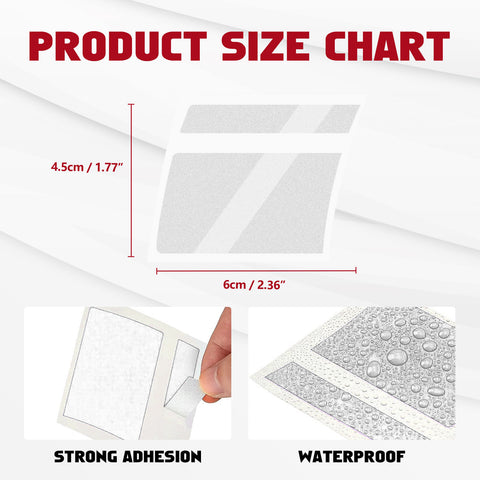 6Pcs Silver Car Reflective Sporty Racing Style Tire Rim Stickers For 18-21 Inch Wheels